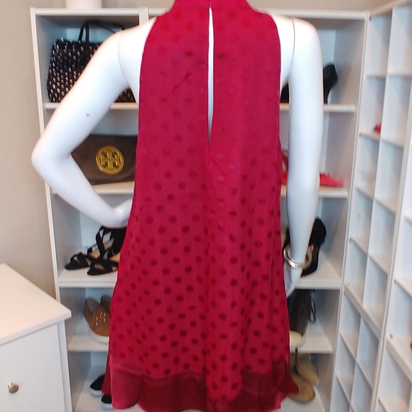 LOVERS + FRIENDS POLKA DOT MOCK NECK SHIFT DRESS M - Picture 6 of 8